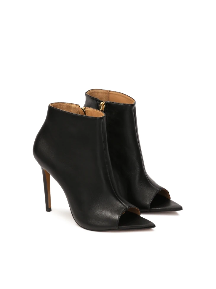 Kazar Black Open-toe Pointed-toe Boots
