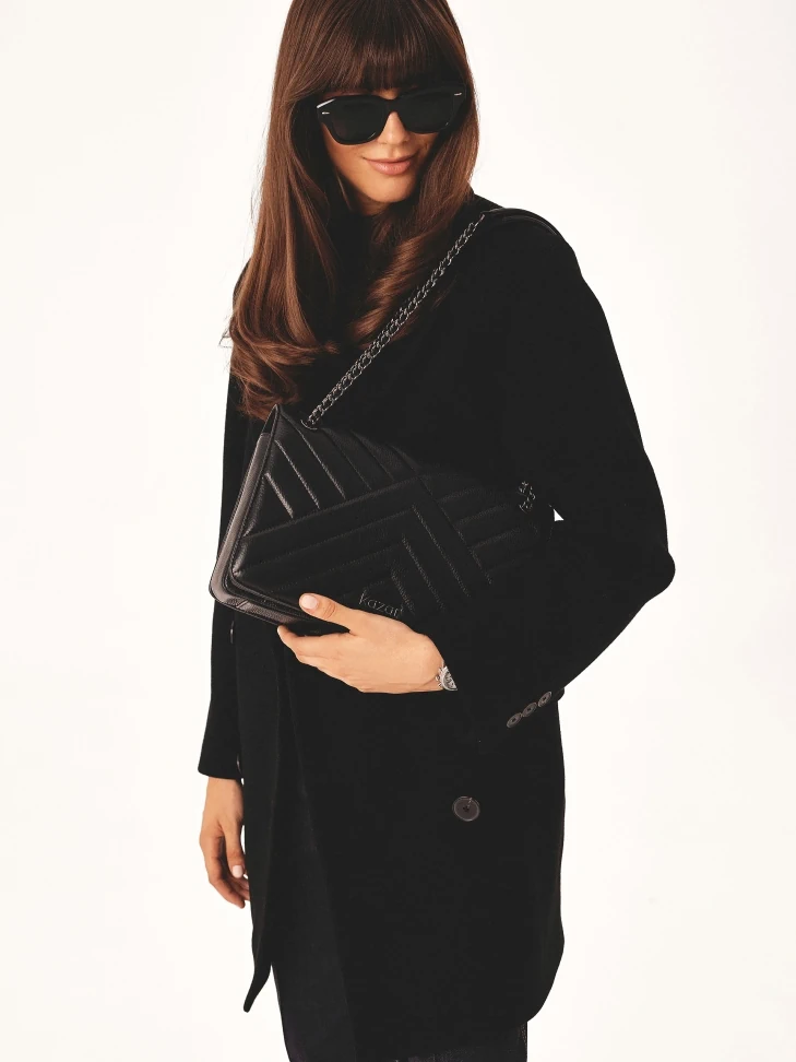Kazar Black Ornate Handbag Suspended From A Chain