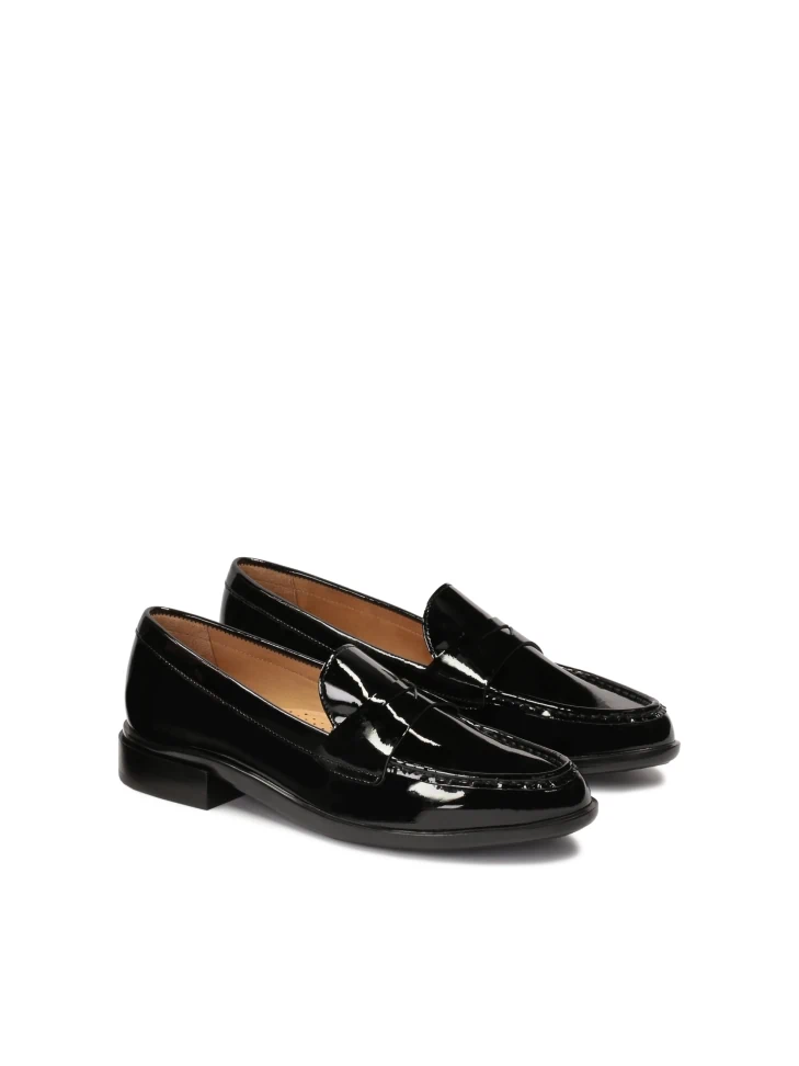 Kazar Black Patent Leather Loafer Shoes