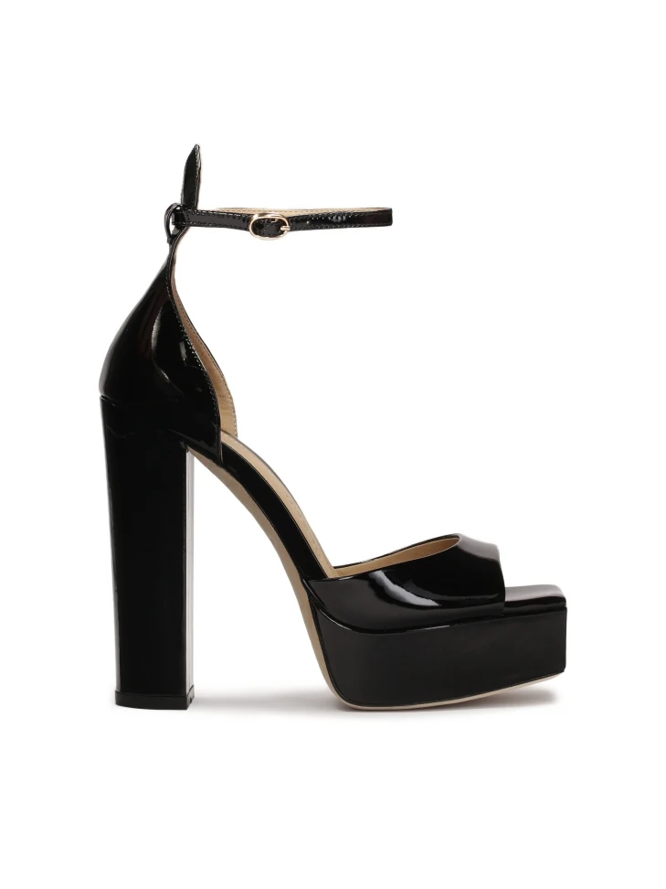 kazar Black patent leather platform sandals