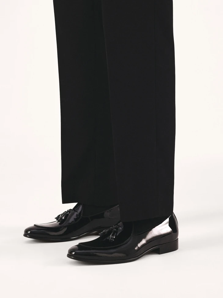 Kazar Black Patent Loafers With Tassels