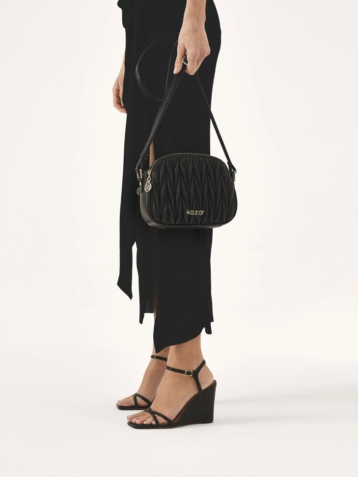Kazar Black Platform Sandals With Square Toe