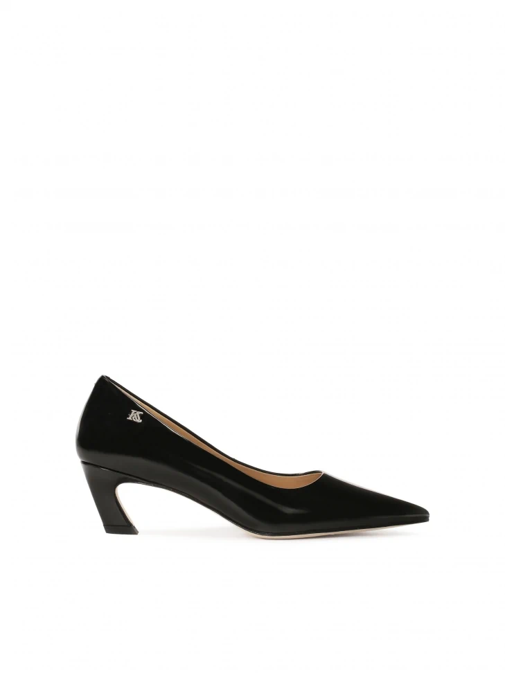 kazar Black pointed-toe pumps with a slanted heel