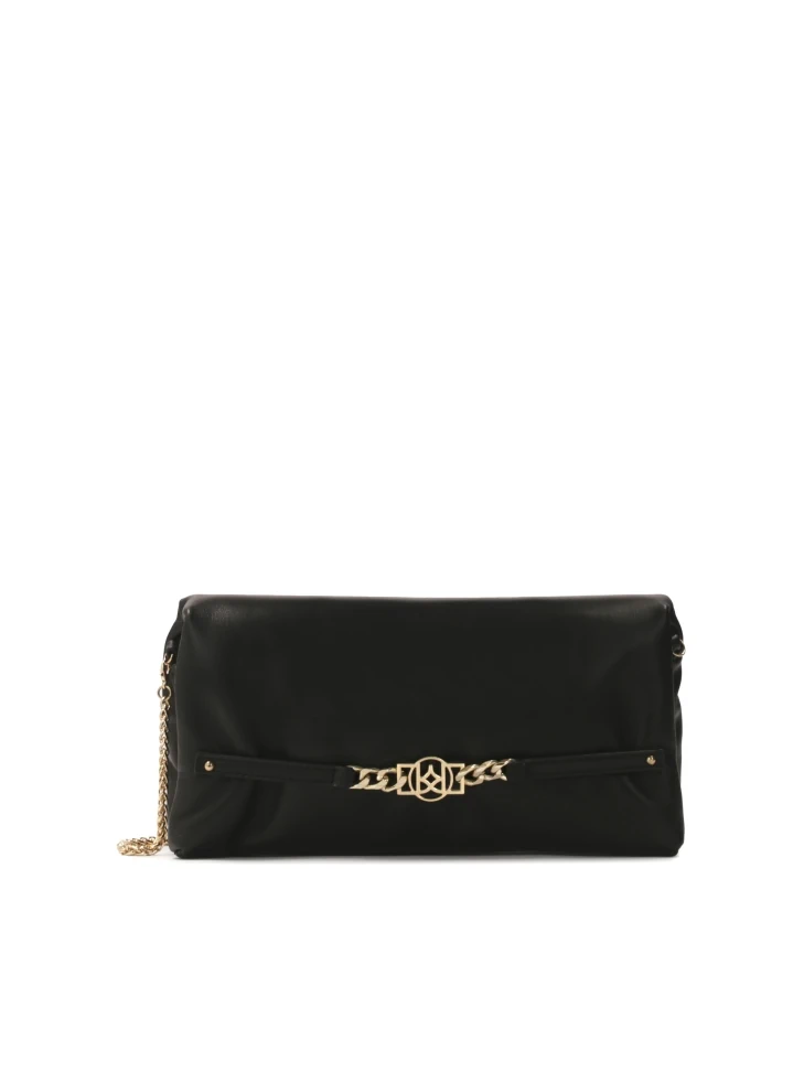 kazar Black puffy bag with metal embellishment