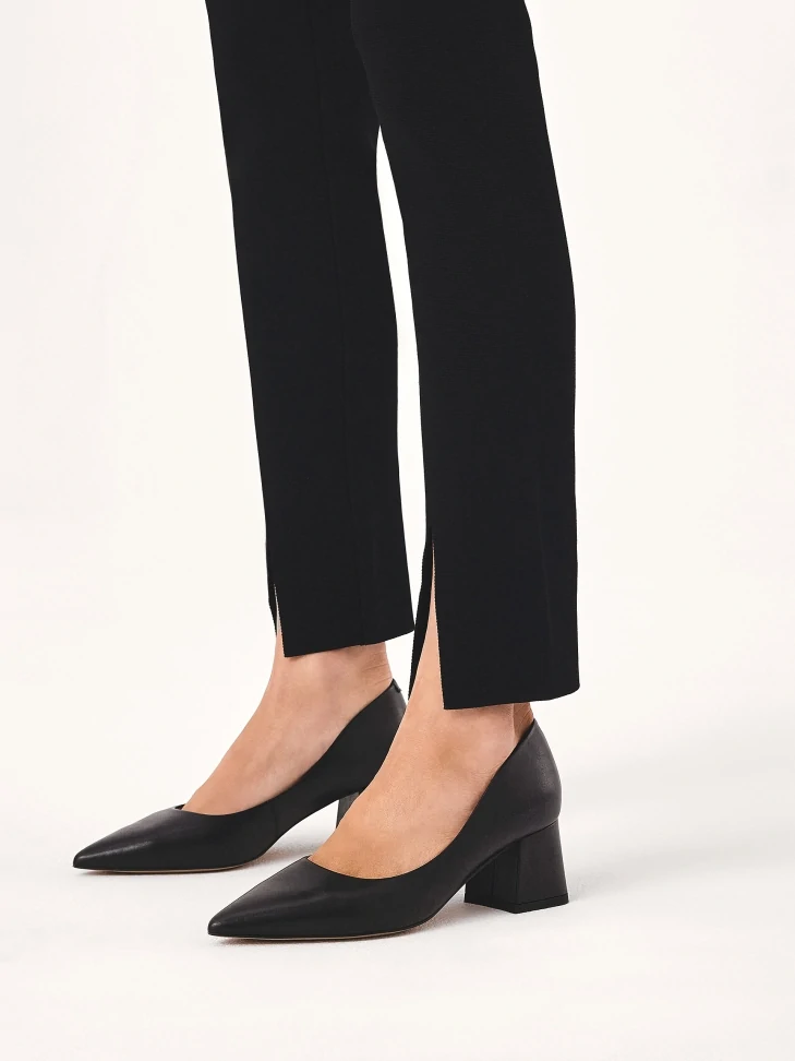 Kazar Black Pumps With A Low High Wide Heel