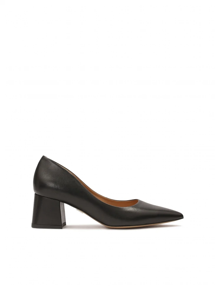 kazar Black pumps with a low high wide heel