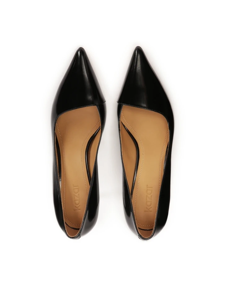 Kazar Black Pumps With A Nicely Cut Out Upper