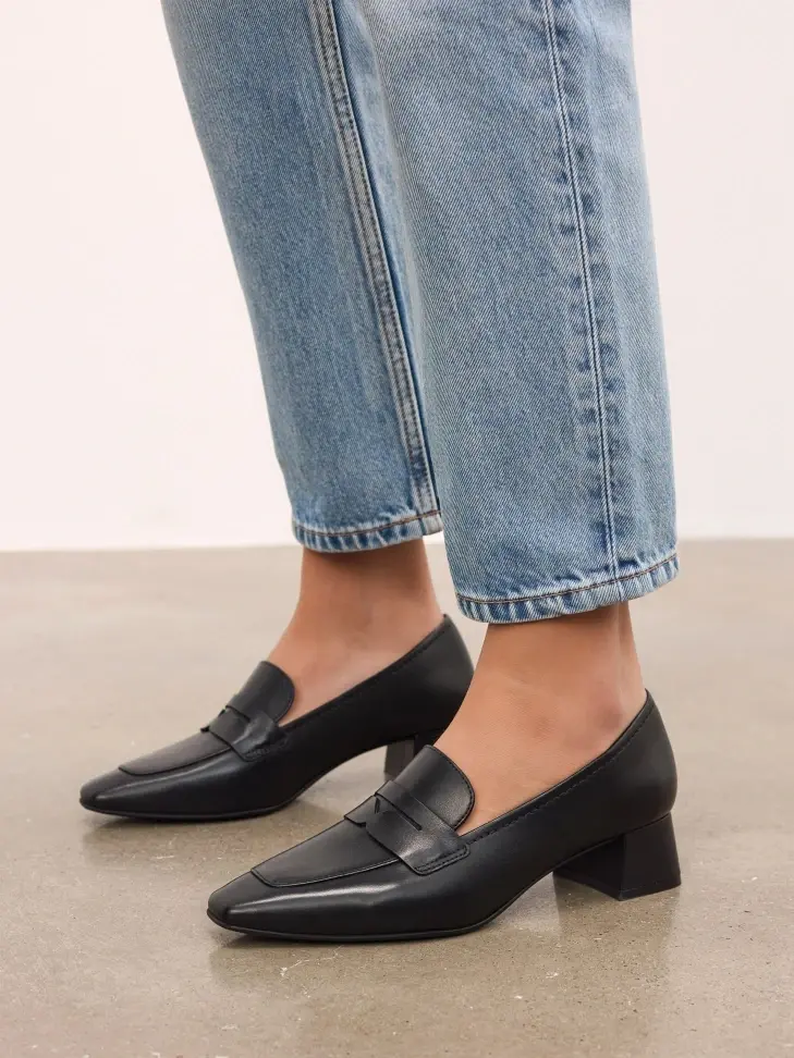 Kazar Black Pumps With A Wide Low Heel