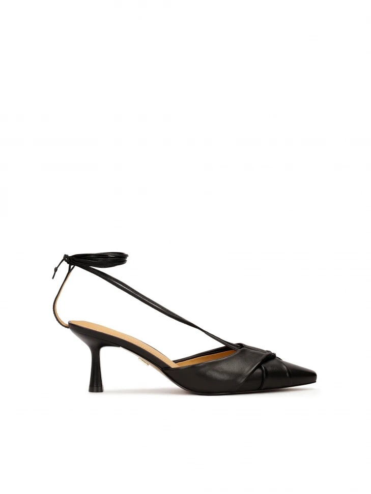 kazar Black pumps with binding around the ankle