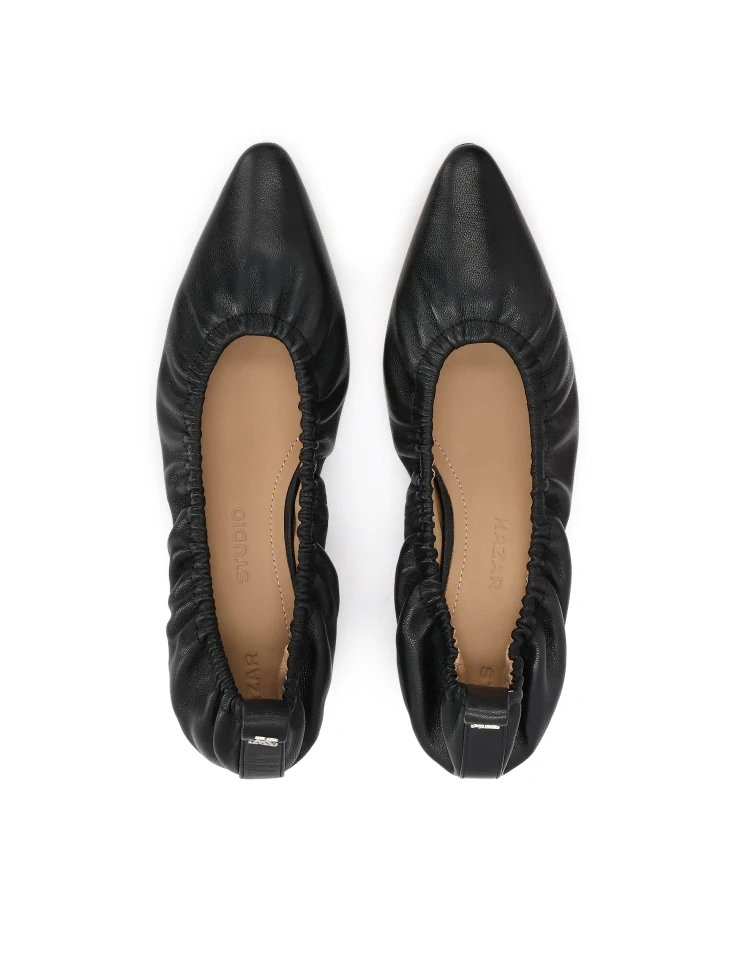 Kazar Black Pumps With Crinkle Upper