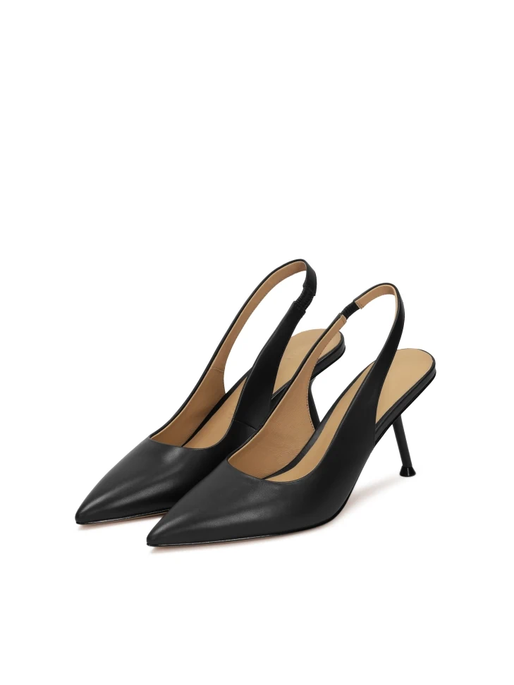 Kazar Black Pumps With Curved Stiletto Heel