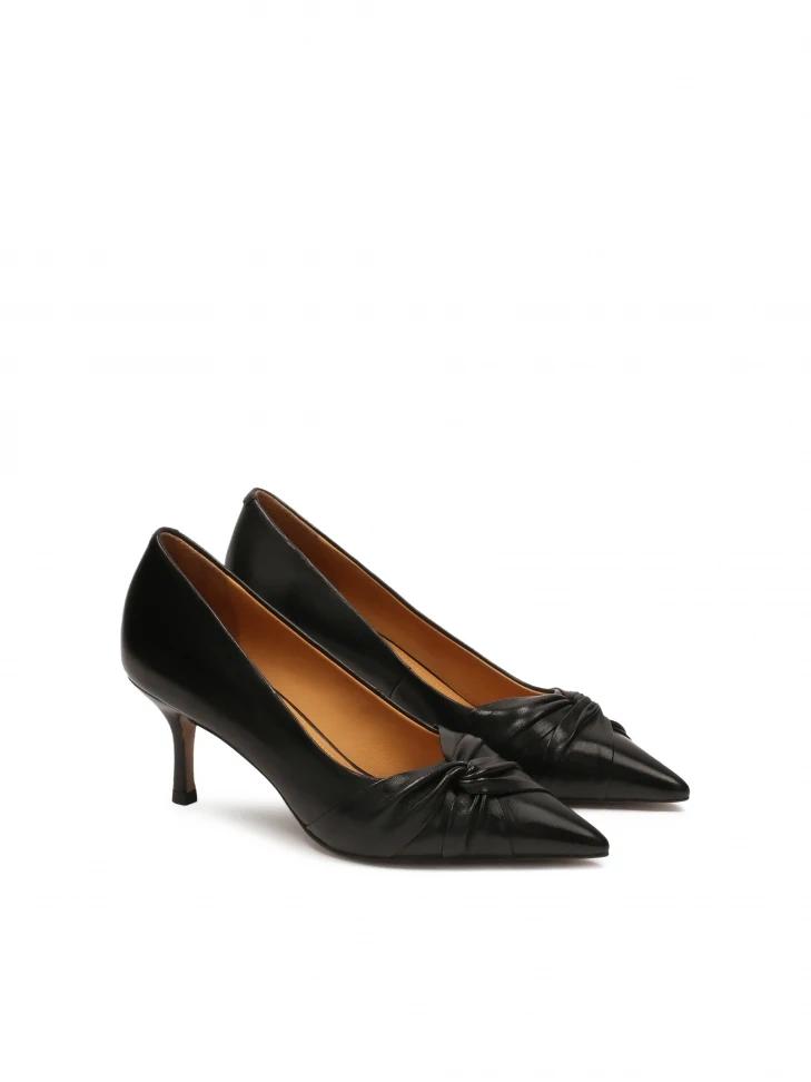 Kazar Black Pumps With Interlaced Embellishment