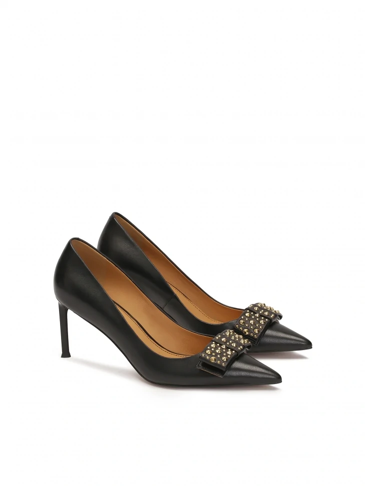 Kazar Black Pumps With Large Decorated Bows