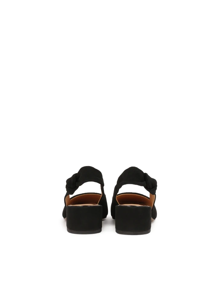 Kazar Black Pumps With Open Heel And Low Stilettos