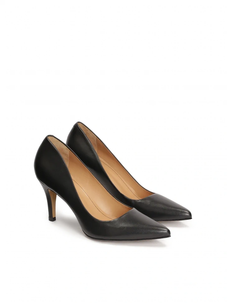 Kazar Black Pumps With Wavy Finished Upper