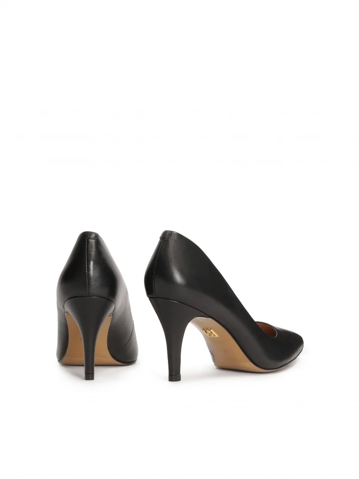 Kazar Black Pumps With Wavy Finished Upper