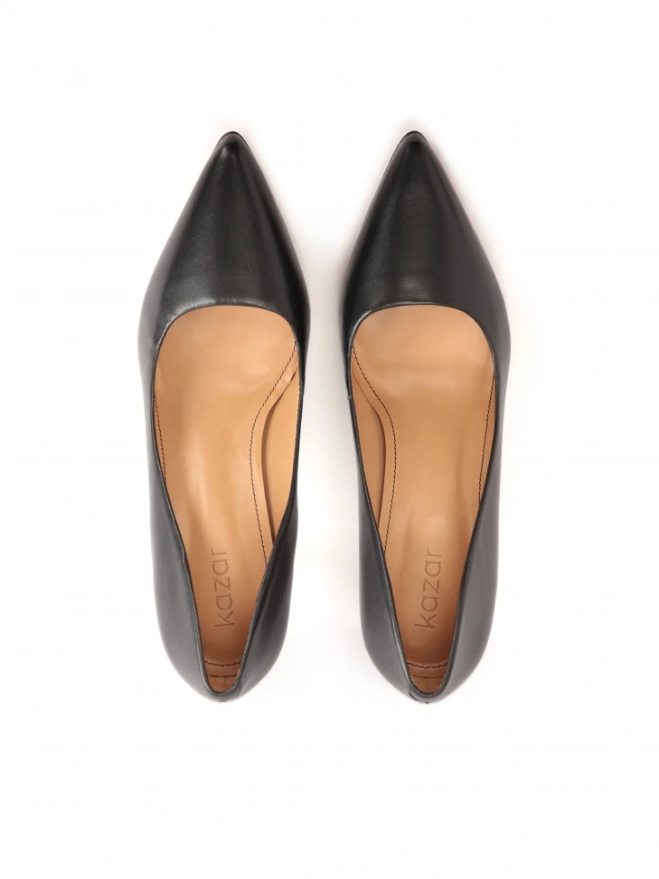 Kazar Black Pumps With Wavy Finished Upper