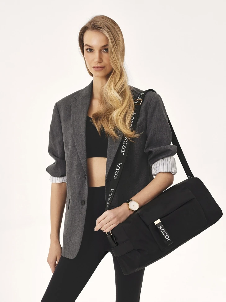 Kazar Black Recycled Sports Shoulder Bag