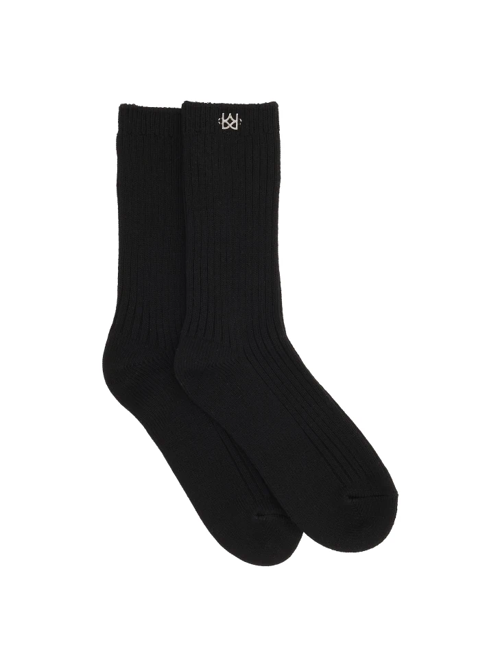 Kazar Black Ribbed Bamboo Socks
