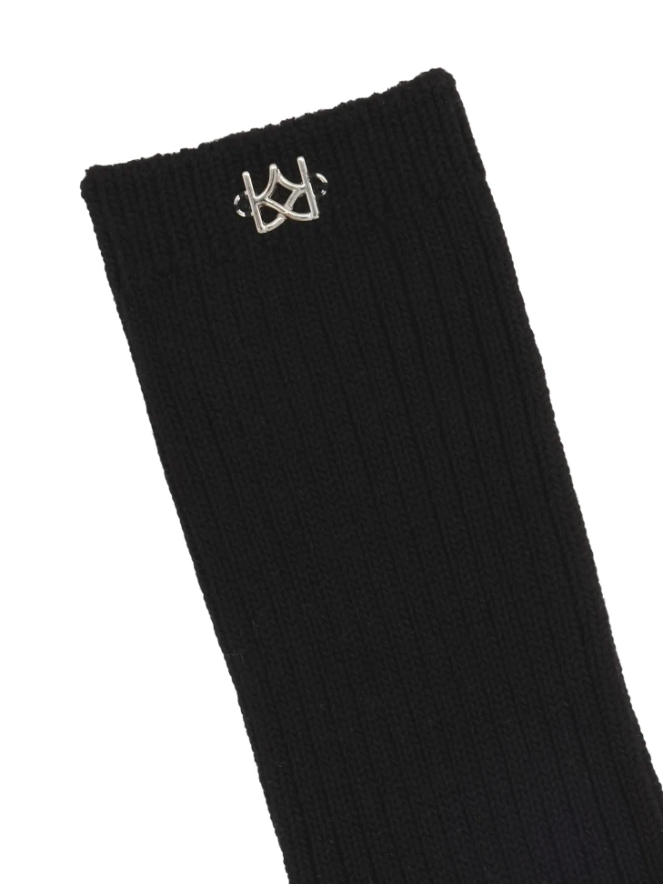 Kazar Black Ribbed Bamboo Socks