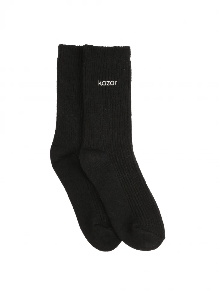 Kazar Black Ribbed Socks