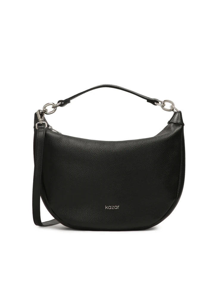 kazar Black rounded leather handbag