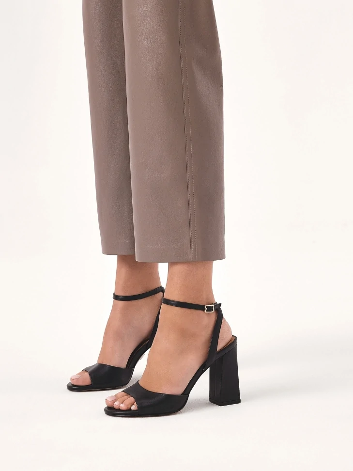 Kazar Black Sandals With A Wide Heel