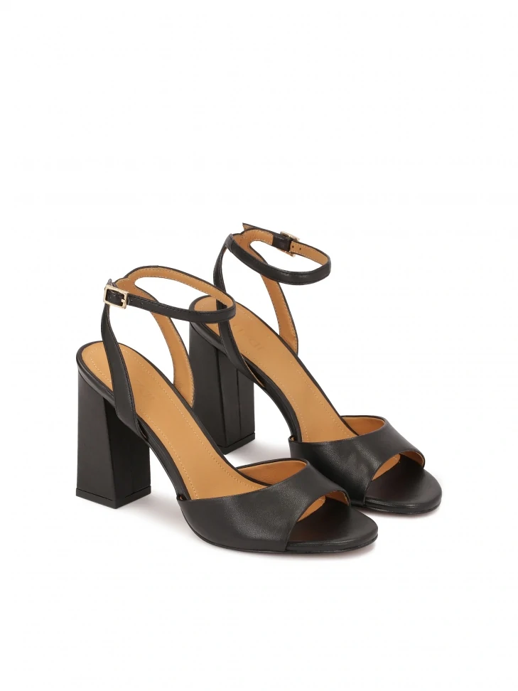Kazar Black Sandals With A Wide Heel