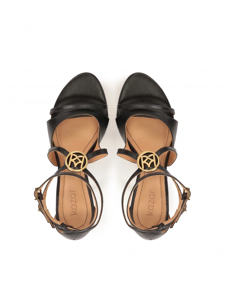 Kazar Black Sandals With Finely Cut Upper