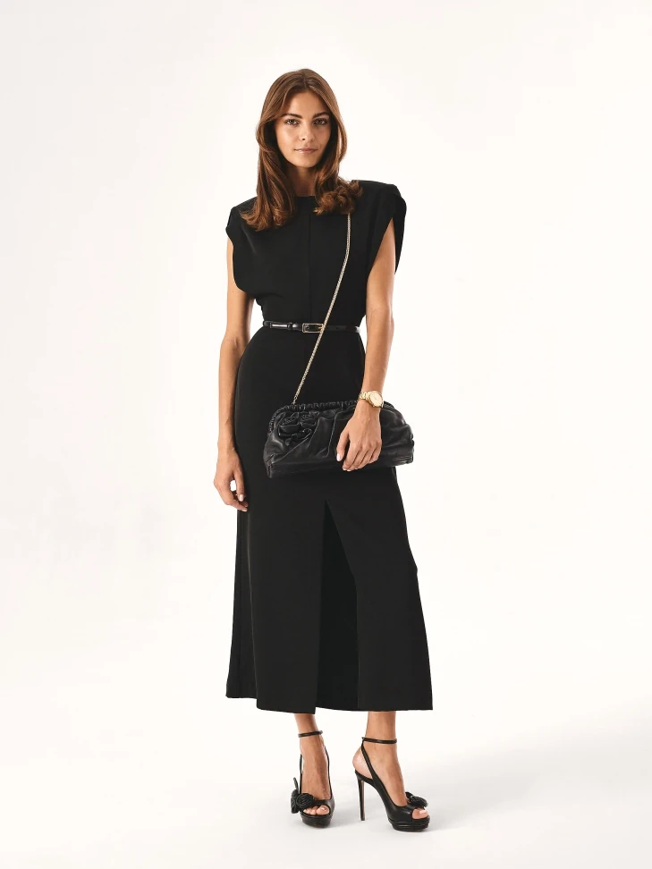 Kazar Black Sandals With Leather Flowers