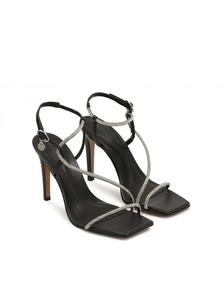 Kazar Black Sandals With Shiny Straps