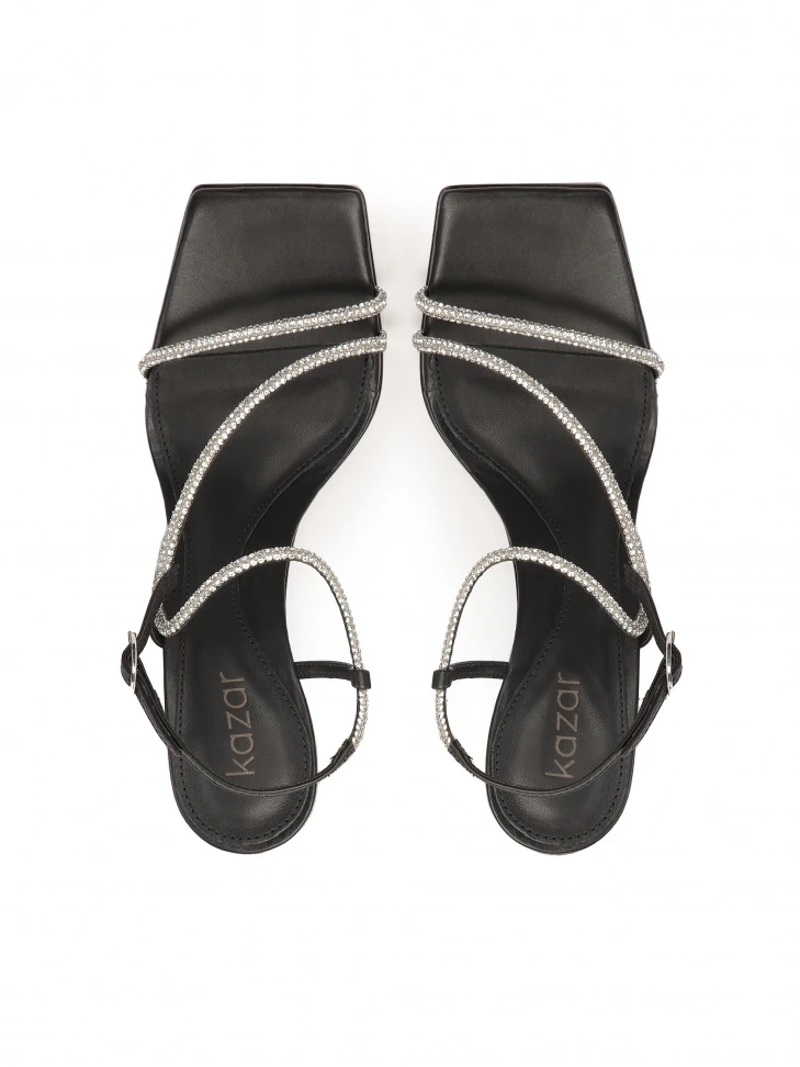 Kazar Black Sandals With Shiny Straps