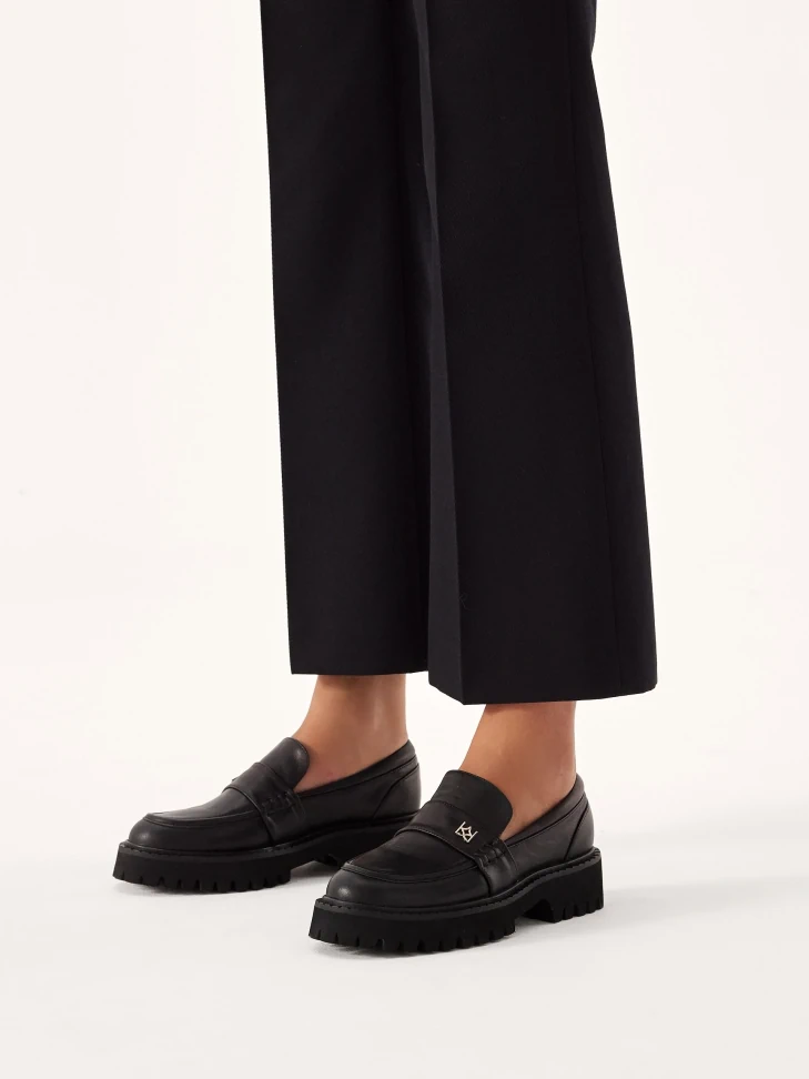 Kazar Black Shoes On A Treaded Sole