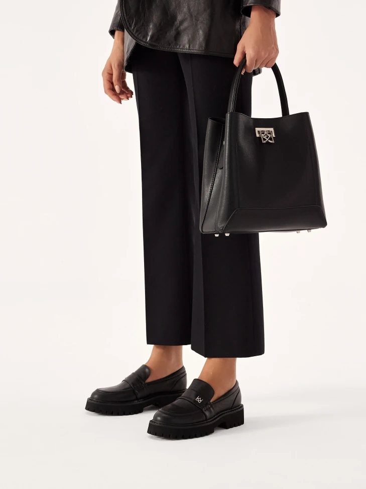 Kazar Black Shoes On A Treaded Sole