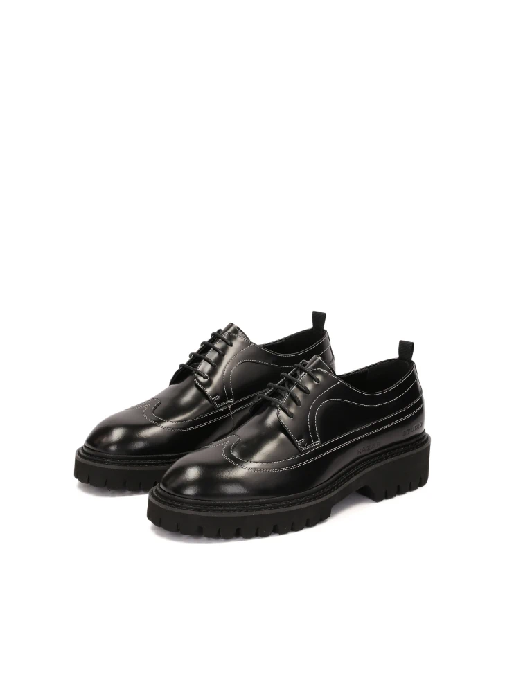 Kazar Black Shoes With Contrasting Trim