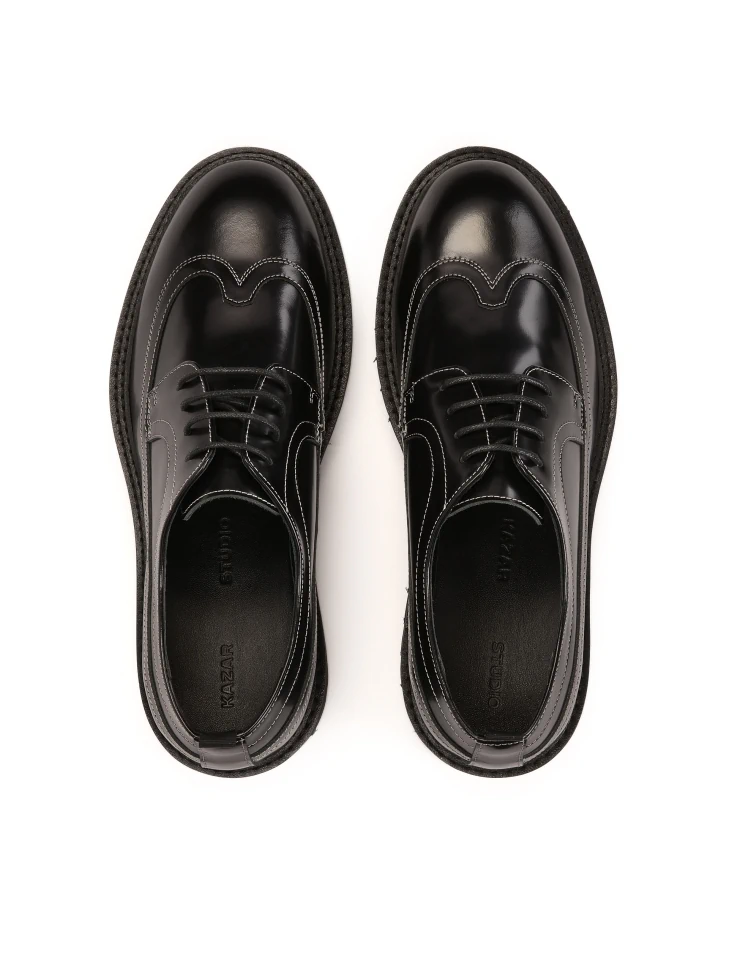 Kazar Black Shoes With Contrasting Trim