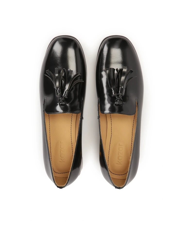 Kazar Black Shoes With Decorated Heel