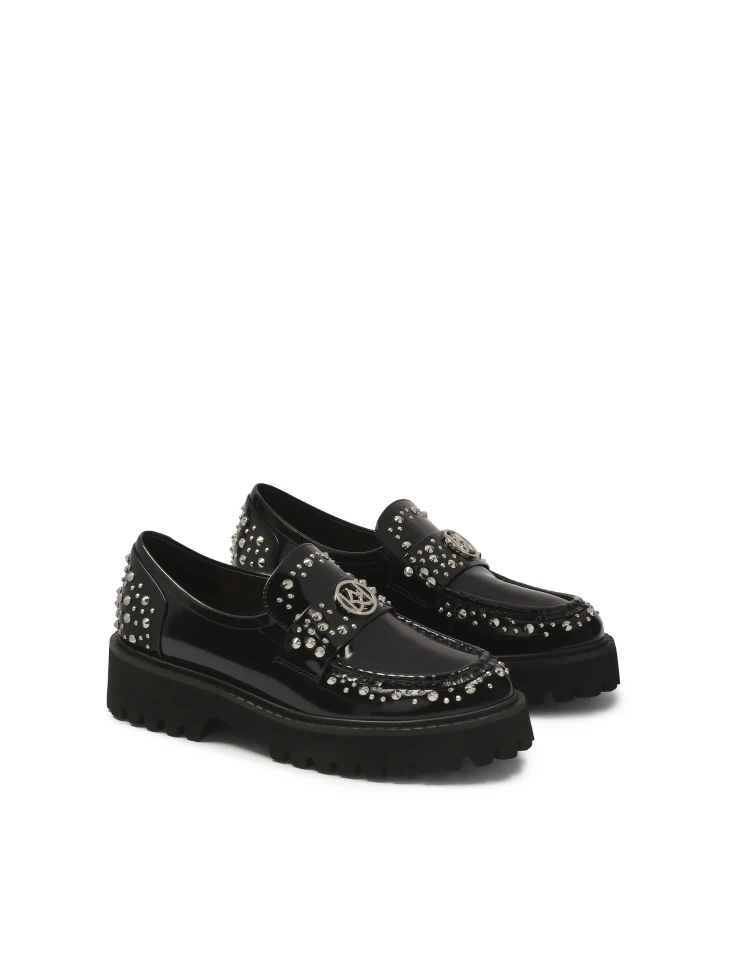 Kazar Black Shoes With Metal Rivets