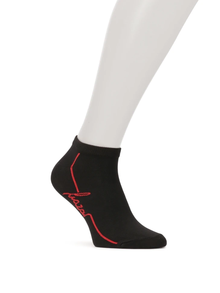 kazar Black short socks with red logo