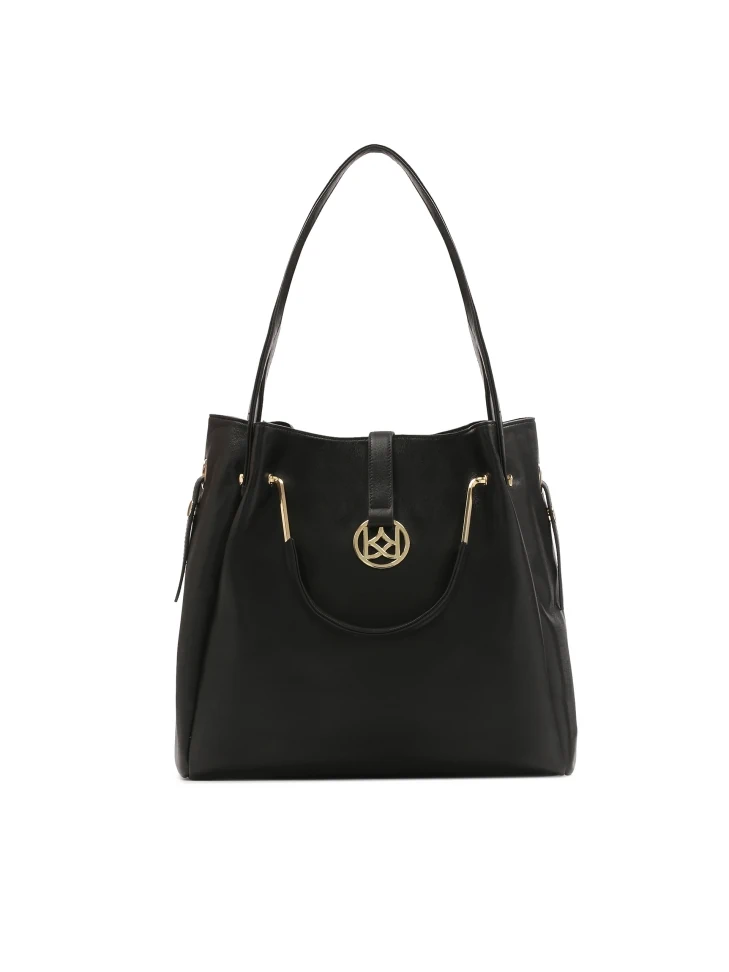 kazar Black shoulder bag and metal hand grips
