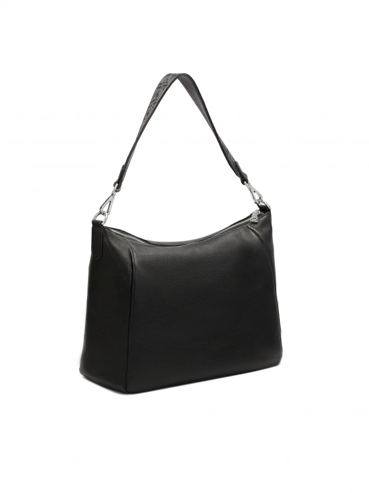 Kazar Black Shoulder Bag With A Loose Fit
