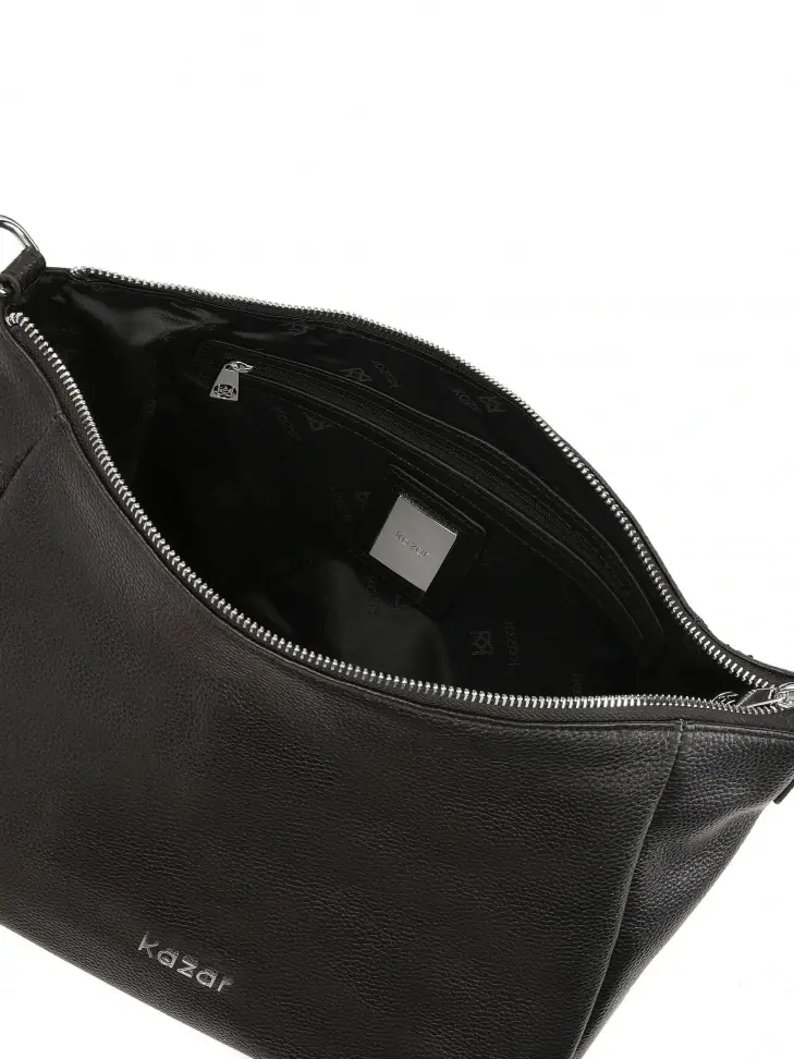 Kazar Black Shoulder Bag With A Loose Fit