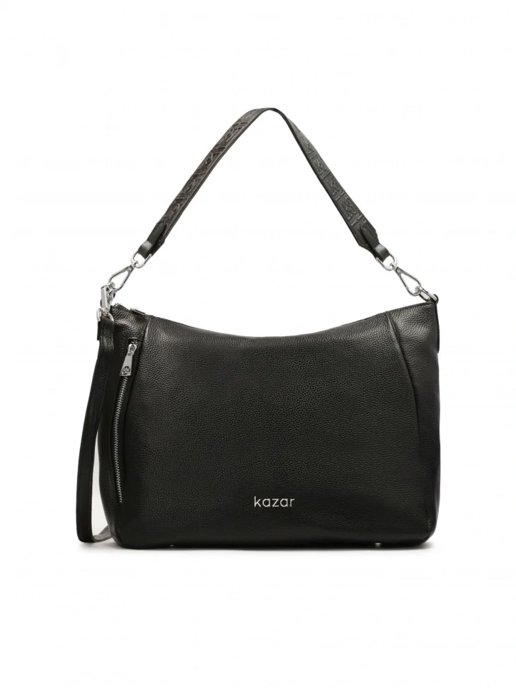 kazar Black shoulder bag with a loose fit