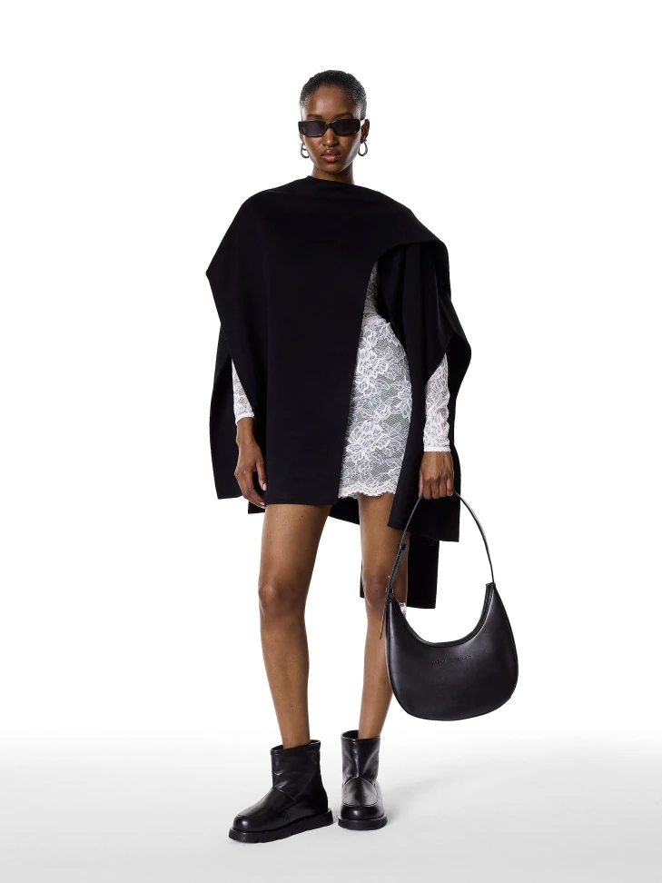 Kazar Black Shoulder Bag With An Adjustable Handle