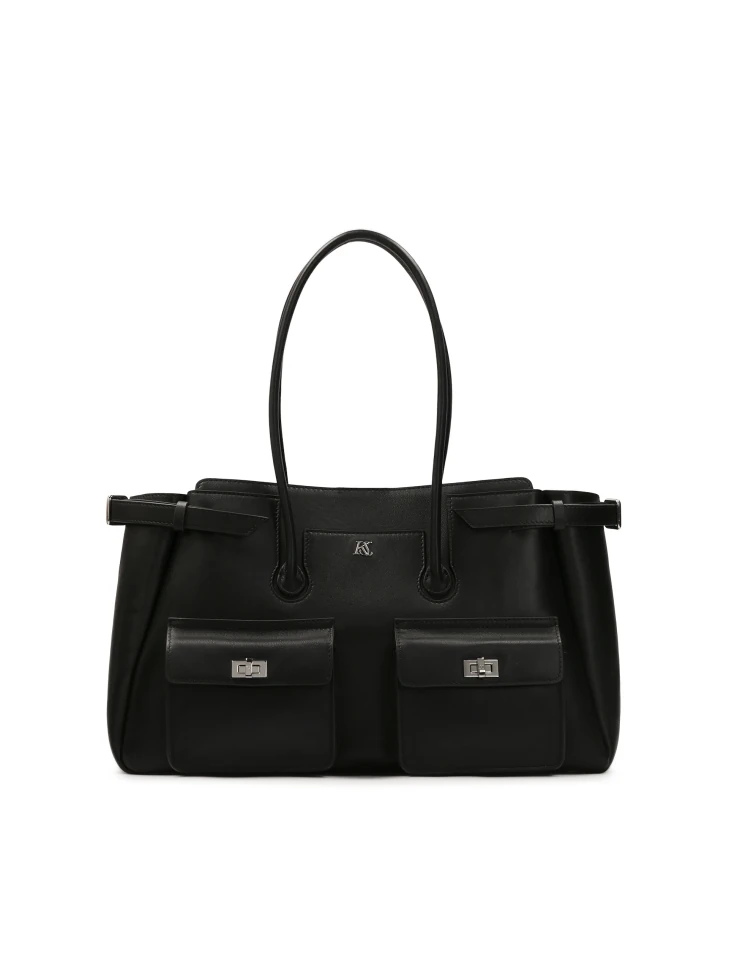kazar Black shoulder bag with long handles