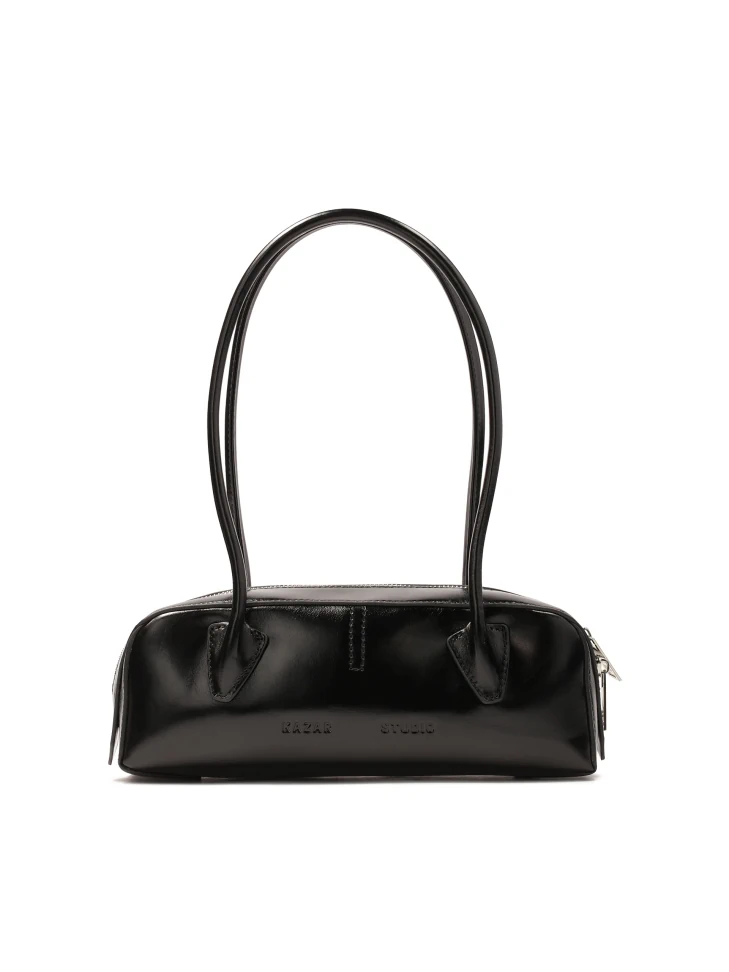 kazar Black shoulder bag with oblong shape