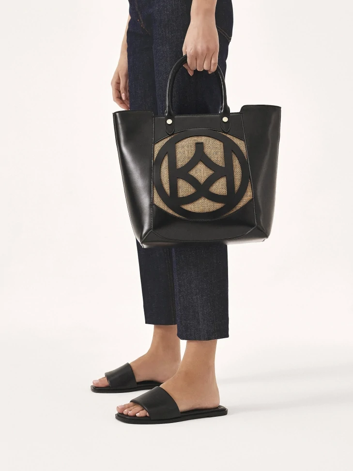Kazar Black Slides On A Flat Sole