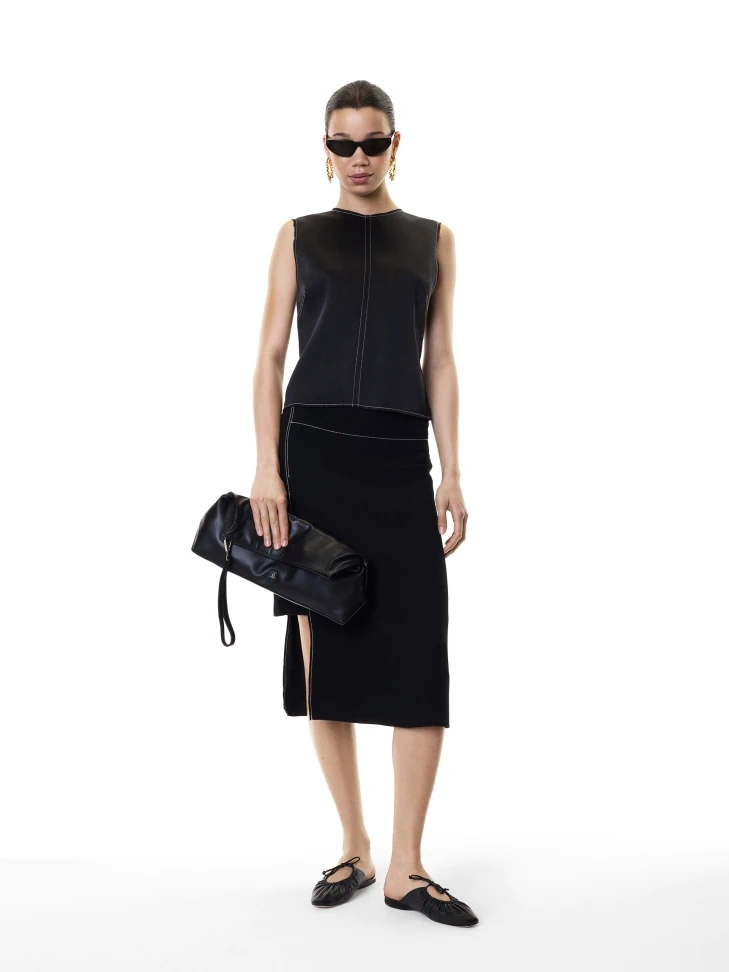 Kazar Black Slides With Decorative Upper
