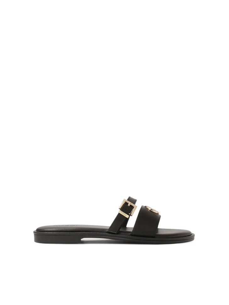 kazar Black slides with two straps