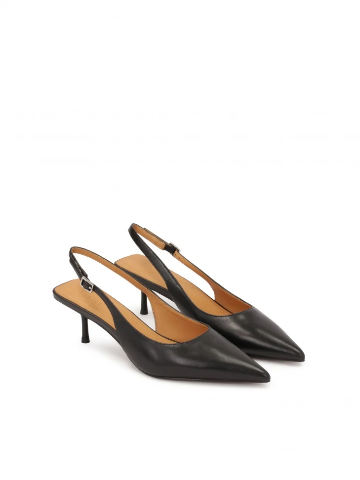 Kazar Black Slingback Pumps